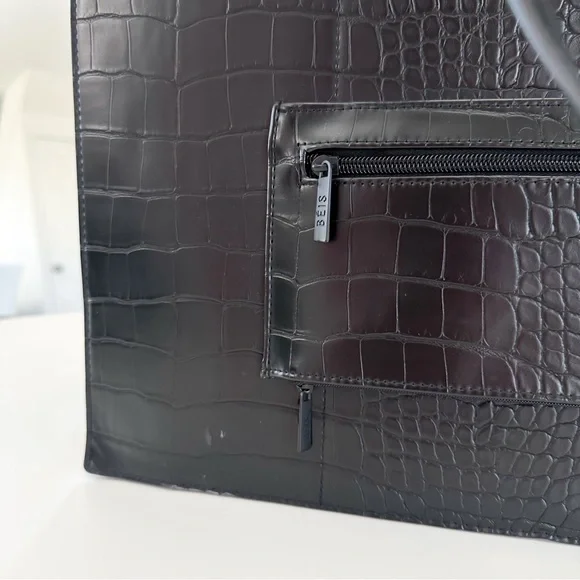 Beis . the work tote . large size . black croc - Picture 9 of 11